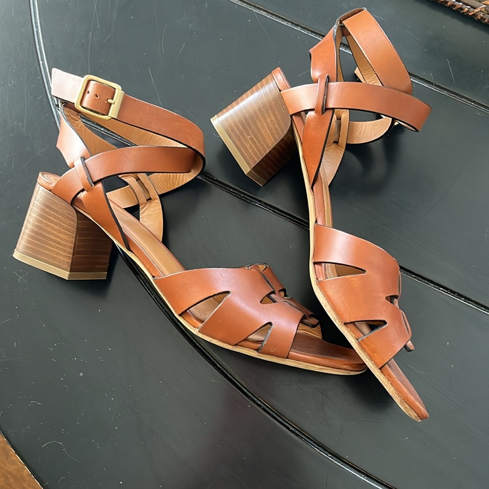 M. Gemi Ankle Strap Brown Leather Sandals